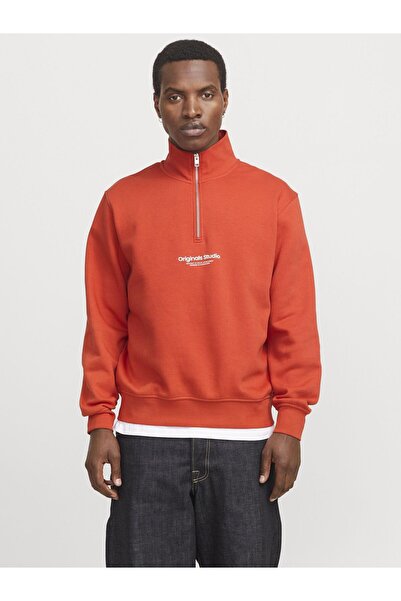 Jack & Jones Sweatshirt mit halbem Reißverschluss Text Sweatshirt mit halbem ...