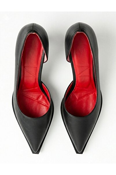 ELEVAM Γυναικεία δερμάτινα βραδινά παπούτσια στιλέτο με λεπτό τακούνι