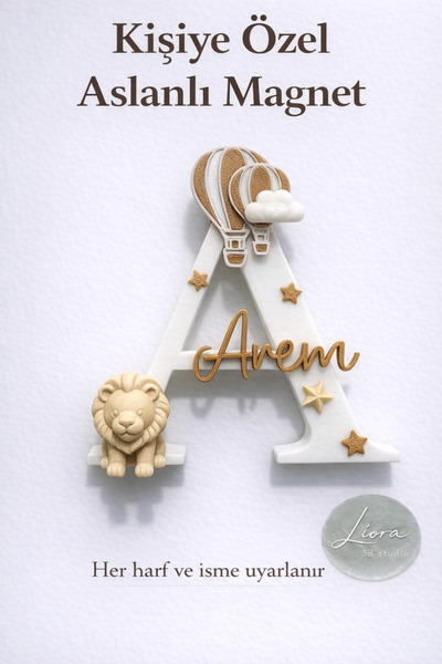 Liora3dStudio Kişiye Özel Harfli İsim Magnet | Doğum günü- BabyShower - Yenid...