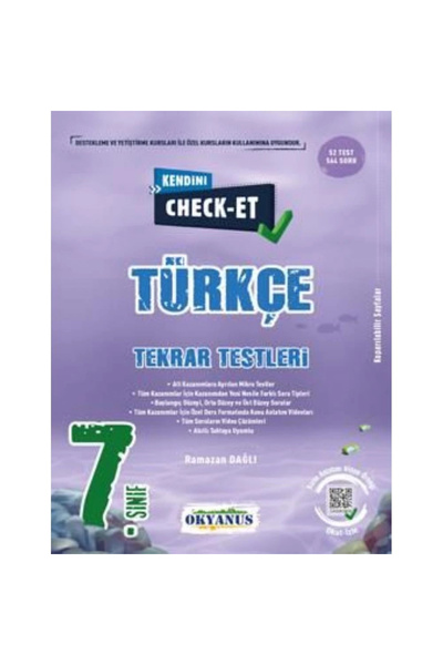 Okyanus Yayınları OKYANUS 7 SINIF CHECK-ET TÜRKÇE TEKRAR TESTİ