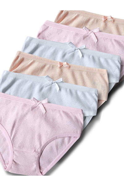 Panfilia 100% Βαμβάκι Σλιπ για κορίτσια Ζακάρ Συσκευασία 6τμχ / Σλιπ / Εσώρουχα