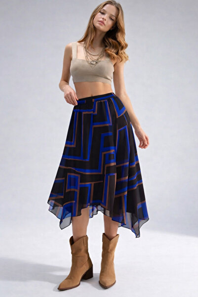 TOFAN TRİKO Nova Desen Brown Skirt