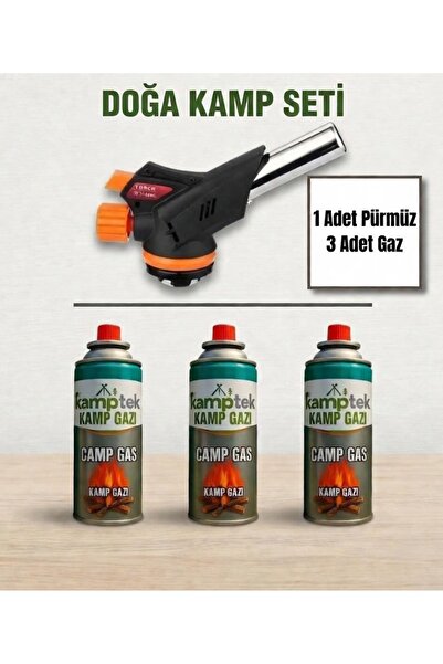 shopuyguntekno Kamptek Bütan Propan 3 Adet Gaz Kartuşu 400 ml 1 Adet 1300°c /...