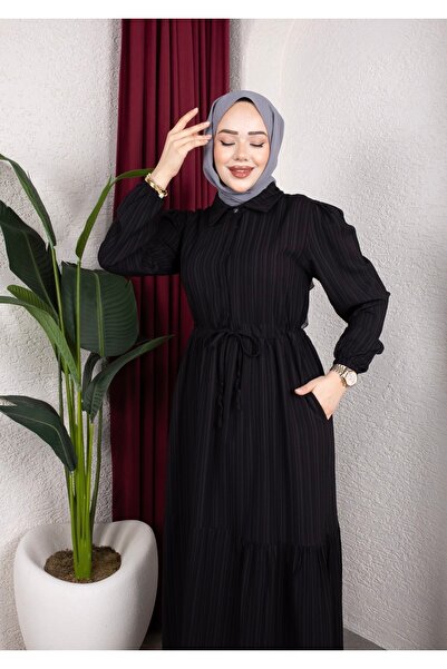 MODAMÜNASİP Φόρεμα με γιακά πουκάμισο Lara με μισό κουμπί