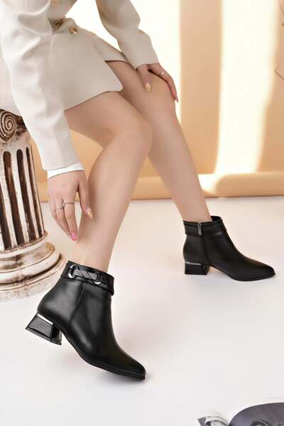 Nesil Shoes Χειμερινές γυναικείες μπότες Özma 711 με μαύρο τακούνι