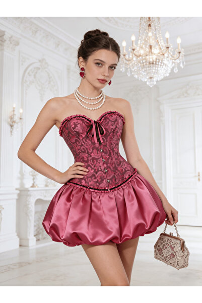 Mournbelle Gotik / Y2K Fuşya Pembe Korse