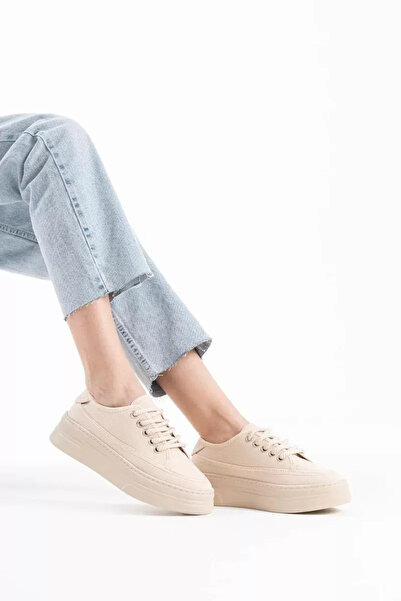 Belinora Γυναικεία Μπεζ Λινό Αθλητικά Παπούτσια TR04MS02C