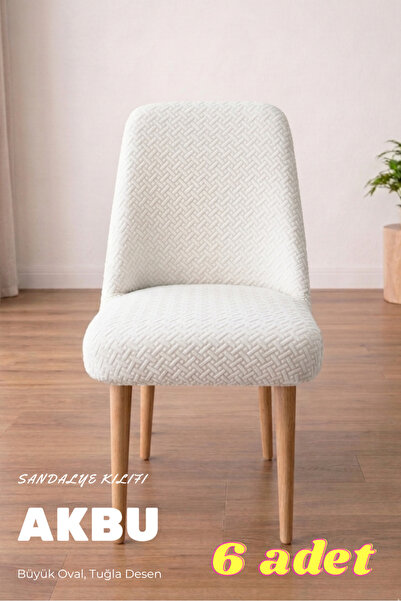 AKBU Sandalye Kılıfı , 6lı Paket , A Kalite Mutfak Büyük Oval ,Yıkanabilir , ...