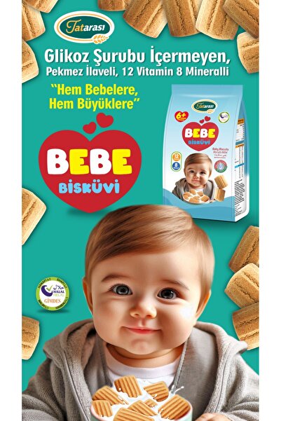 tatarası Bebe Bisküvisi 12 Vitamin + 8 Mineral + Pekmez İlaveli Helal Belgeli...