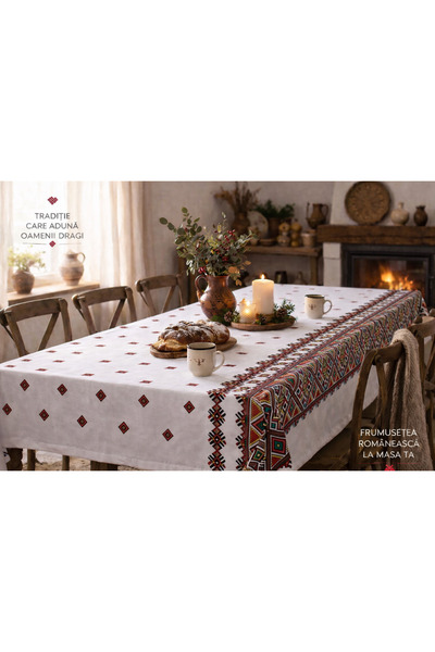 OEM Cotton tablecloth with traditional motifs 150×300 cm