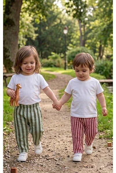 NATURA KIDS BY GLY Müslin Çocuk Pantolonu&Çizgili Müslin Çocuk Pantolonu