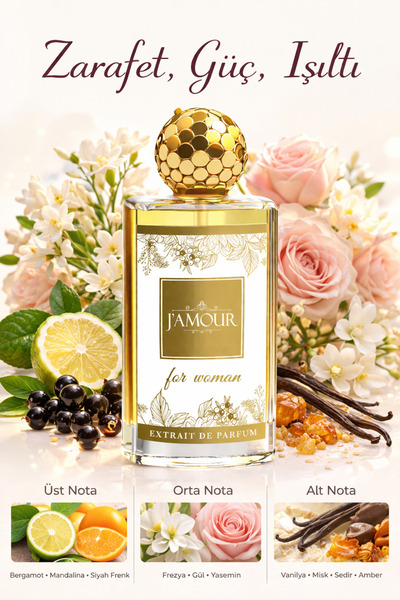 J'AMOUR EAU DE PARFUME W313 Mavie Kadın Parfümü 50 ml Ferah & Çiçeksi Koku, K...