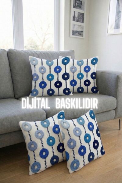 Hayal Dekoratif Μοτίβο κεντήματος Punch 3D Ψηφιακό τυπωμένο μπλε χρώμα Κέντημ...