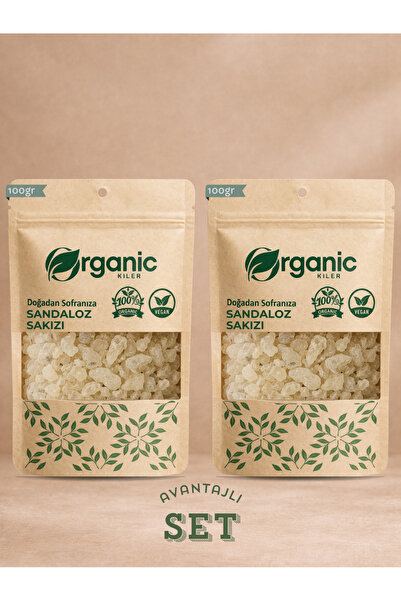 Organic Kiler Sandaloz Sakızı 2x100 gr Diyet Dostu - %100 Doğal & Katkısız - ...