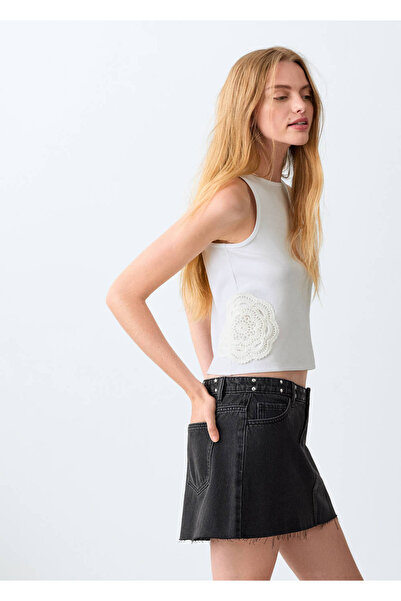 Mango Teen İşleme detaylı pamuklu bluz