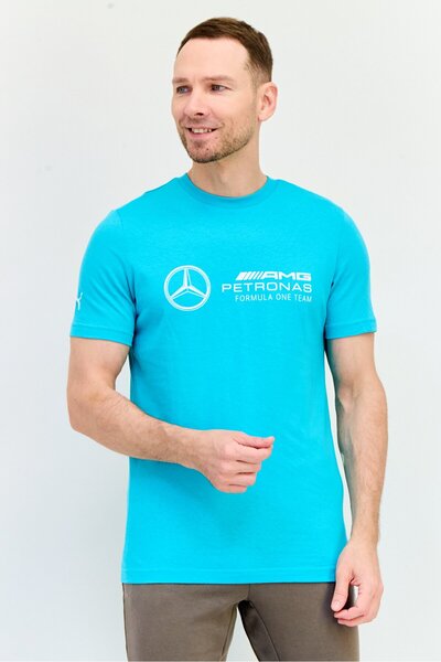 Puma x AMG Petronas Men Sportswear Fit Brand Logo Outdoor T-Shirt, Turquoise