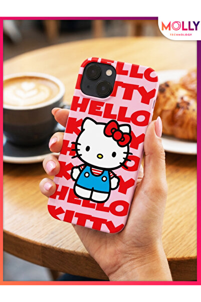 Molly Technology Iphone 13 Için Pembe Hello Kitty Desenli Silikon Kılıf