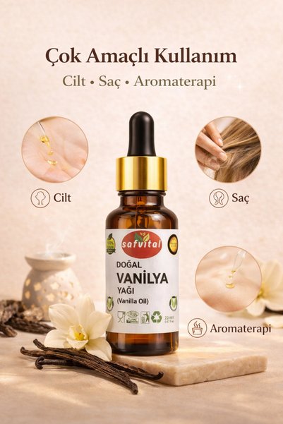 safvital Vanilla Oil 20 ml Aromatic Care Oil for Skin Hair and Aromatherapy with a Lasting Pleasant Fragrance Premium Care Oil