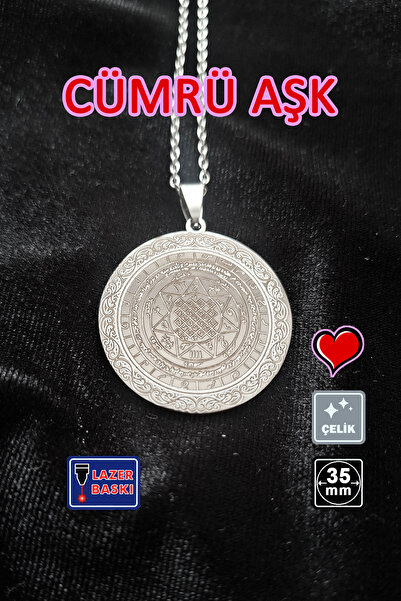 Miss TBee 🙏 Cümrü Love (Love Talisman) Steel Necklace 🎨   Silver Color