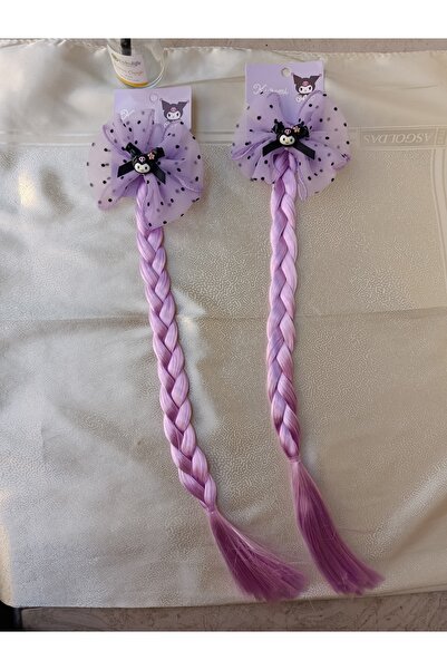 NOT GUILTY Sanrio Kuromi Μωβ Πλεκτά Μαλλιά 1 Τεμάχιο