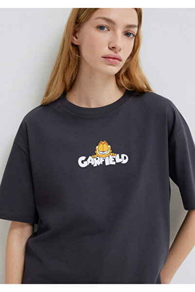 Mavi Μπλουζάκι Garfield με στάμπα σε ανθρακί χρώμα, χαλαρή εφαρμογή / άνετη γ...