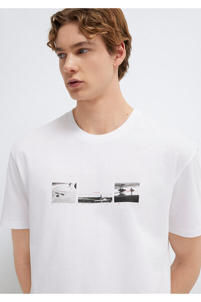 Mavi Printed White T-Shirt Loose Fit / Relaxed Comfortable Cut 0613629-620