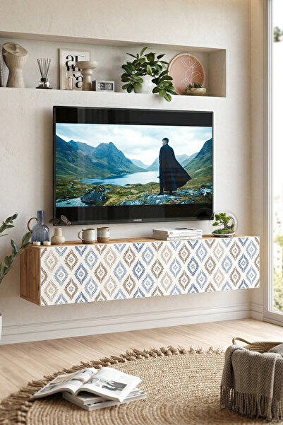 Yurudesign Future Tv Ünitesi Çam-Beyaz Uv Baskı FR10-AWU