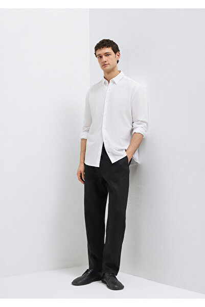 Mavi Schwarze Leinenhose 0010577-900