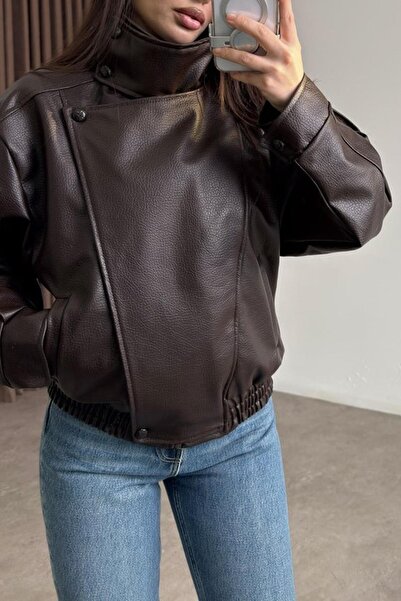 Jaglion Μπουφάν - Καφέ - Oversize