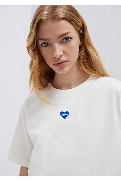 Mavi Tricou Ecru cu imprimeu Miav, croială normală 1614093-70057