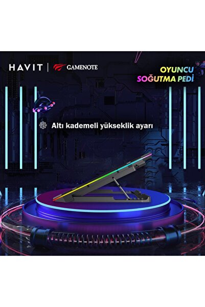 Havit Gamenote F2071 6 Fanlı RGB Gaming Laptop Notebook Soğutucu 17" 2500RPM