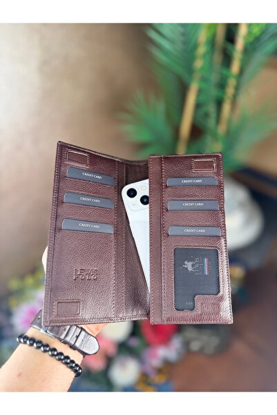 LEWİS POLO Jena Genuine Leather Convenient Brown Men's Wallet with Plenty of ...