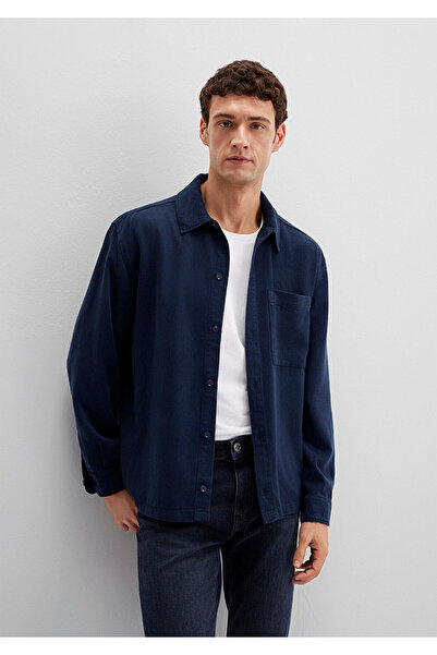 Mavi Pocket Detailed Navy Blue Shirt Loose Fit / Comfortable Cut 0211757-70490