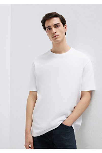 Mavi Weißes Basic-T-Shirt mit lockerer Passform / lockerer, entspannter Passf...