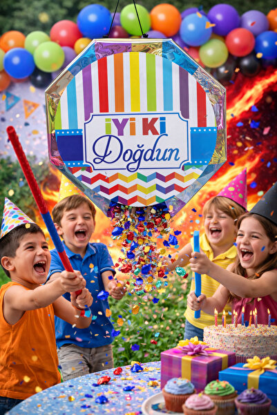 Fillikutum İyi ki Doğdun Temalı Pinyata ve Sopası – Katlanabilir Doğum Günü P...