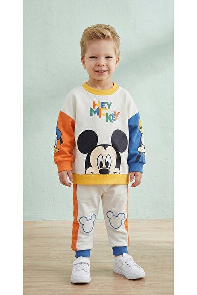 Amazon Ev Mickey Mouse Licensed Boys' Top and Bottom Set - 100% Cotton Two-Th...