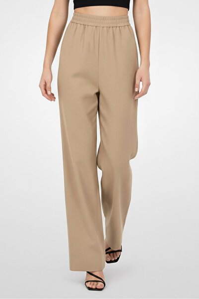 MSGM Women Regular Fit Plain Straight Leg Pants, Tan