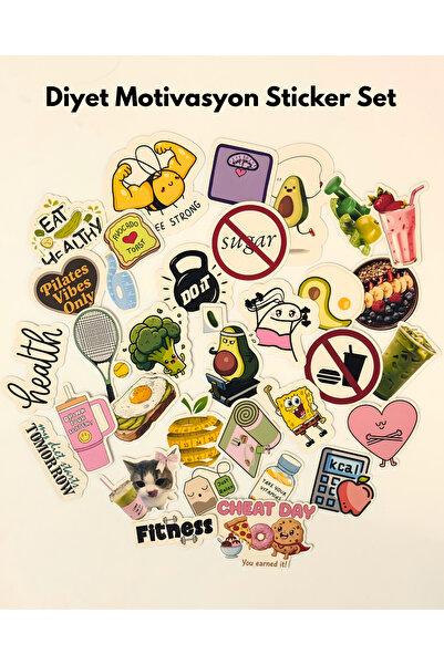 Studio D arte DIY KIT Sağlıklı Yaşam & Diyet Motivasyon Sticker Set Bullet Jo...