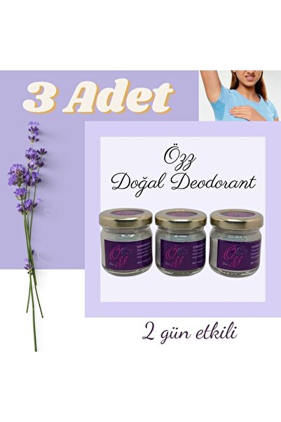 Ozz ÖZZ Doğal Krem Deodorant-Alüminyumsuz- Ter Kokusu Önleyici %100 Doğal Kad...