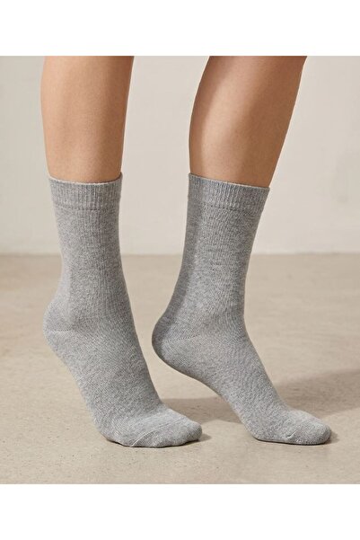 Bross Πετσέτα Απλό Γυναικείο Τριπλό Σετ Γκρι