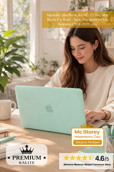 Mcstorey MacBook Air M1 13.3inç Mat Buzlu Flu Kılıf – İnce, Dayanıklı ve Şık ...