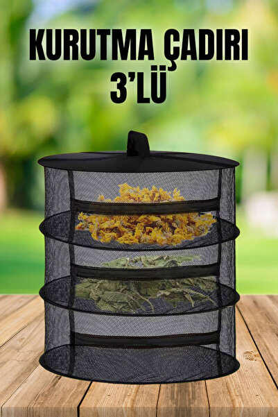 TİNEKE 3 Katlı Fermuarlı Meyve Sebze Kurutma Filesi | Katlanabilir Doğal Kuru...