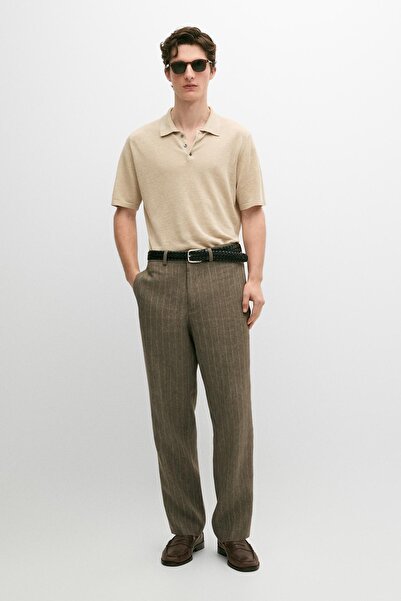 Massimo Dutti Keten çizgili pantolon