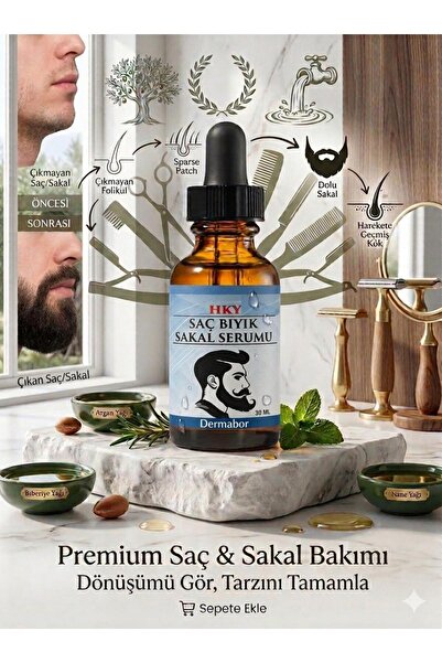 Dermabor Saç Sakal Bıyık Bakım Serumu Yağı 30mL