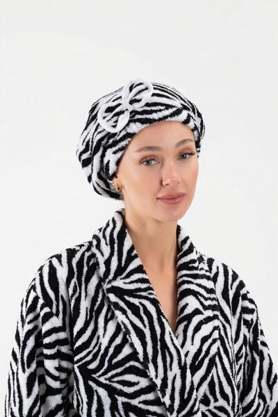 Ender Home Ελαστική πετσέτα στεγνώματος κεφαλιού με εμπριμέ φιόγκο