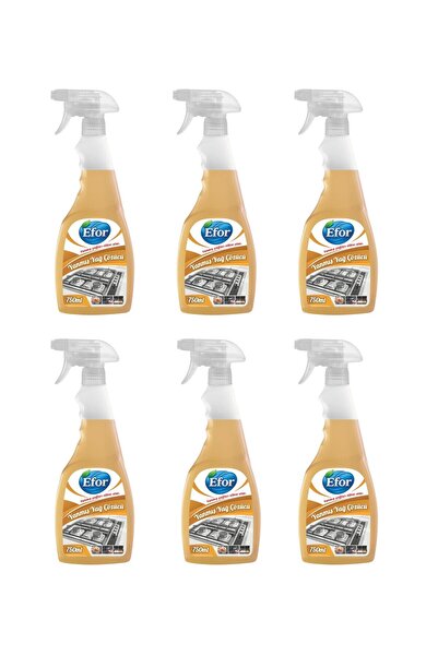 Efor Yanmış Yağ Çözücü 750 ml 6’lı | Mutfak Ocak Fırın Davlumbaz Yağ Temizley...