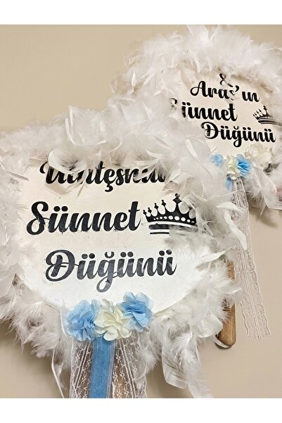 GÜVEN İsimli Sünnet Kına Gecesi Tefi Beyaz Tüylü Def 32 cm
