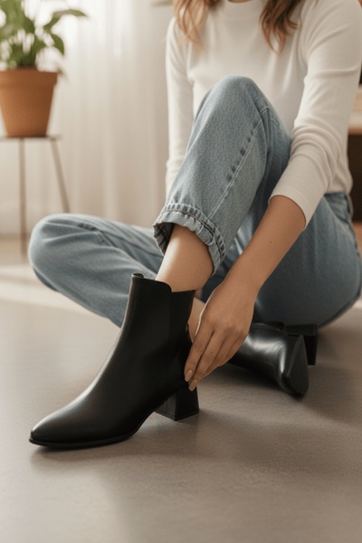 DİVOLYA Dámské boty Timma Black (5 cm podpatek) pro každodenní nošení