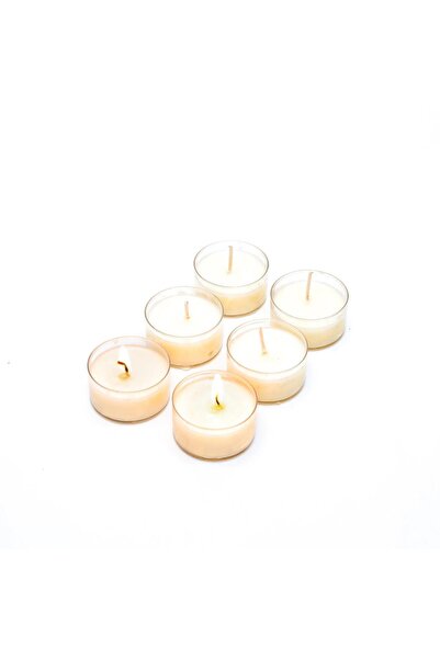 Missi 6'lı Beyaz Yasemin Kokulu Bitkisel Tealight Mum Seti