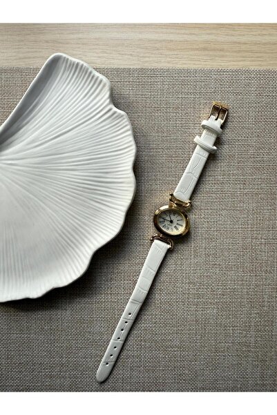 rubsey Retro Minimal Leather Cord Vintage Women Wristwatch White